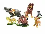 CYSJ 6 PCS Leone Cake Topper Mini Action Figurine Set Leone Compleanno Decorazioni per Torte di Compleann Supplies per Bambini Micro Decorazione Paesaggio