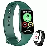 IOWODO R1 Smartwatch Uomo Donna con ossimetro (SpO2) Monitor Contapassi frequenza cardiaca Sonno Pedometro,Smart Watch Donna Uomo con notifica messaggi,IP68 Impermeabile per Android iOS (2 Cinturini)