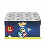 Tutto Pannocarta 3 in 1, 20 Rotoli di Carta Multiuso, 1 Velo, 48* strappi, Extra Assorbente, Lavabile e Riutilizzabile più di 20 Volte, 100% Made in Italy