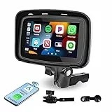 Hikity Wireless CarPlay Android Auto Autoradio per Moto con Schermo da 5' IPS Touchscreen Impermeabile Dispositivo di Navigazione GPS via CarPlay/Android Auto per Moto 12-24V