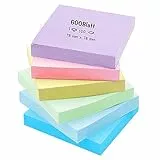 Foglietti Adesivi, KANOSON 6 Colori Blocchetti Memo Adesivi，600 Fogli，75 x 75 mm, Removibili Blocchetto per per Ufficio Scuola Casa