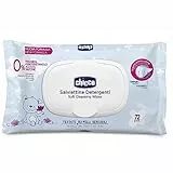 Chicco Salviette Neonato Detergenti Multiuso, Senza Alcool, Profumate, Adatte per Pelli Sensibili, con Placchetta, 1 Confezione da 72 Salviettine