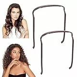 URAQT Capelli Ricci Spessi Fascia Grande, 2 Pcs Fascia Capelli Quadrate a Forma di Occhiali Sole, Fascia per Capelli Ricci e Spessi Cerchietto Invisibile per Capelli per Donna Uomo,Marrone