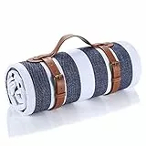 LIYUABU Coperta da Picnic 150 x 200 cm,Coperta da Picnic a Righe Impermeabile,Coperta da Spiaggia Portatilecon Maniglia per il Trasporto,Perfetta per Picnic/Outdoor/Campeggio/Spiaggia/Parco