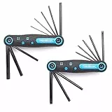 HemBorta® Pieghevoli Chiavi a Brugola Metriche e Chiavi Torx di Sicurezza 16PZ Set Chiavi a Brugola, Esagonali Set Brugole con Metriche Chiavi 1,5-8mm e Set Chiavi Torx Stella Estremità Cava T9-T40