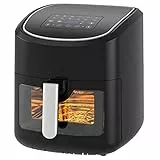 Melchioni Family | Friggitrice ad Aria GAIA, Capacità 8L / 2,5kg, Display Touch Screen, Timer 1/60 minuti, 13 Programmi Preimpostati, 50-200°C, Contenitore Antiaderente, 1800 W, Colore Nero