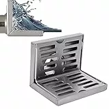 Fiacvrs Scarico Laterale in Acciaio Inossidabile ad Angolo, Scarico Orizzontale a Forma di L della Parete del Balcone, Scarico Laterale ad Angolo retto, per Doccia/Balcone (10x8 cm)