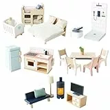 Le Toy Van - Wooden Dolls House Full Starter Furniture & Accessories Play Set for Dolls Houses, Dolls House Furniture Sets - Ages 3+