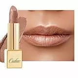 Oulac Nudo Oro Rossetto Metallizzato Lucido, Finitura Metallica, Colore Intenso, Rossetto Lunga Durata con Semi-Opaco, Idratazione e Morbidezza Delle Labbra, Vegan e Cruelty-Free, 4,3g(10) Sahara Gold
