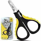 CANDURE Tagliaunghie Gatto Professionale Tagliaunghie Coniglio Acciaio Inossidabile- Unghie Gatto Fresa per Cavie, Uccelli, Cuccioli, Gattini e Cani Piccoli Animali (Giallo)