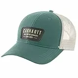 Carhartt Cappellino Patch Lavorato a Maglia Posteriore in Tela Coperchio, Verde Ardesia, Etichettalia Unica Unisex-Adulto
