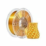 iBOSS PLA Plus (PLA+) Filamento per stampante 3D Silk 1,75 mm, filamento Silk PLA+ Dimensional Accuracy +/- 0,02 mm, bobina da 1 kg (2,2 lbs) per stampante 3D FDM, Silk Gold Color