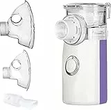 Aerosol Silenzioso per Adulti e Bambini, Portatile Aerosol Nebulizzatore Aerosol Ultrasuoni con Maschere e Ugello per Malattie Respiratorie Efficace Verde (Viola)