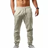 NOBRAND Primavera e Autunno Nuovi Uomini Grandi Hip-hop Traspirante Cotone Canapa Tempo Libero Pantaloni Sportivi Uomini cachi XL
