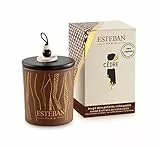 Esteban Paris - Candela decorativa profumata ricaricabile CEDRO 170g con tappo in ceramica