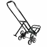 Carrello Pieghevole, Carrello per Scale, Carrello 6 Ruote, Carrello per Gradini Portapachi Per Scale Carrello Saliscale Con Ruote Carrello Trasformabilble,107 x 33 x 33 cm, Nero