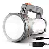 AF-WAN Torcia LED Ricaricabile 7000 Lu,Impermeabile Luce LED Torcia 9000 mAh Super LED Luminoso Searchlight Spotlight Torcia Portatile Tattica Lampada [Classe di efficienza energetica A]