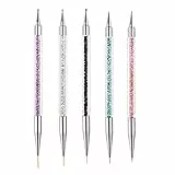 Pittura Penna Set pennelli per Gel Liner Pittura Pennello, 5 pezzi di pennelli unghie gel Unghie penna Nail Art Gel UV Penna di Pittura Penne Dotter