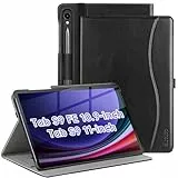 ZtotopCases Custodia per Samsung Galaxy Tab S9 FE 10.9 Pollici/ S9 11 Pollici 2023, Custodia Pieghevole in Pelle PU Premium con Supporto per Galaxy Tab S9 FE/ S9, Vista Multi-Angolo, Nero