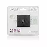 Ewent Lettore di smart card - Lettore di schede e carte d'identità - Porta USB - compatibile con PC/SC e WHQL, nero