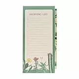 Kokonote: Block Notes Magnetico da Frigorifero Botanical Cacti | Shopping List Magnetica, 10x21cm, con 65 fogli e matita, Block Notes con calamita da frigo per lista spesa o to do list