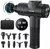 Pistola Massaggio Muscolare 30 Velocità Massaggiatori Elettrici Pistola Massaggiante per Percussione 10 Teste Massaggio 2800mAh 8h di Funzionamento Silenzioso LED Touch Screen Rilassamento Muscolare