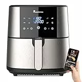 MasterPro Foodies | Friggitrice Senza Olio XXL con Capacità di 6L e 1800W di Potenza | Con Schermo LED Tattile e Cestino Antiaderente | Friggitrice ad Aria | 8 Funzioni Diverse in 1, BGMP-9167