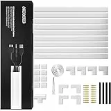 Canaline Passacavi da Muro - Kit Organizzazione Cavi con Canalina Passacavi Adesiva - Canaletta per Cavi - Nascondi Cavi TV - Nascondi Cavi - Canaline Elettriche - Canalina Bianca 4 m