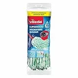 Vileda SuperMocio Microfibre & Clean ricambio, confezione da 1, compatibile con manici e con attacchi a vite universali, rimuove oltre il 99% dei batteri solo con acqua
