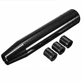 Aiuphing pomello cambio universale, pomello cambio tuning in lega di alluminio per auto corsa camion, testina di ricambio in metallo Plug Play con 3 adattatori (8 mm/10 mm/12 mm), (13 cm, nero)