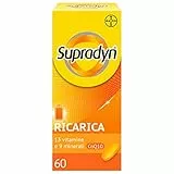 Supradyn Ricarica Multivitaminico Completo Vitamine e Minerali per Adulti, Integratore Vitamine A, B, C, D3, E, K, Magnesio, Calcio, Zinco, Selenio e CoEnzima Q10, 60 Compresse Rivestite