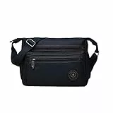 pinsheng Borsa A Tracolla Impermeabile In Nylon Borsa A Tracolla Impermeabile Da Uomo Borsa Da Uomo Borsa A Tracolla Media Da Uomo, Nera