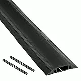 D-Line FC83B Canalina Pavimento, Canalette Elettriche, Passacavi Calpestabile, Passacavo a Pavimento - Cavità per cavi = 30mm (Larghezza) x 10mm (Altezza) - 1,8m Lunghezza - Nero