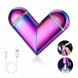 ASANMU Accendino USB, Accendino Elettrico USB Ricaricabile Antivento Elettronico Accendino, con Cavo USB e Confezione Regalo per Sigarette Candele Cucina Regalo Valentine per Uomo Compleanno Regali