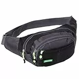 LOTISIE Marsupio da uomo outdoor running sport multifunzione cellulare borsa business registratore di cassa borsa impermeabile messenger marsupio casual nero