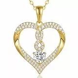 LOUISA SECRET Collana Donna Collana Cuore Infinito, Collana Donna 18k Argento 925 Gioielli Donna Regalo Idea Natale Compleanno Festa Della Mamma Lei Moglie Compleanno Anniversario Valentin's Day