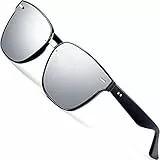 ATTCL Unisex Polarizzate Occhiali da sole da uomo donna Protezione UV 555-silver