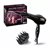 Imetec Salon Expert P4 2500 Ion Asciugacapelli Potenza 2000 W, Ionizzatore, Rivestimento in ceramica e tornalina, 8 Combinazioni Aria/Temperatura, Diffusore capelli ricci