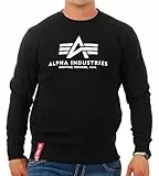 ALPHA INDUSTRIES Basic Sweater Maglione, Schwarz (Black 03), M Uomo