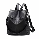 shepretty Zaino Donna antifurto Borsa Tracolla Zainetto Viaggio Daypack, 0298PU-nero