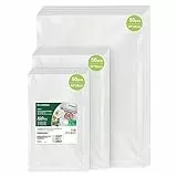 Bonsenkitchen Sacchetti Sottovuoto per Alimenti 150 Buste-15x25cm (50)+20x30cm (50)+28x40cm (50) Buste Sottovuoto Alimenti, per Macchine Sottovuoto e La Cottura Sottovuoto, Senza BPA