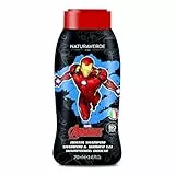 Naturaverde | Kids - Marvel Avengers - Doccia Shampoo per Bambini Iron Man, Sapone da Doccia per Corpo e Capelli, Prodotti per Igiene Bambini, con Estratti di Calendula e Camomilla BIO, 250ml
