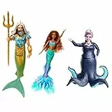 Disney La Sirenetta - Set di 3 Bambole Ariel, Re Tritone e Ursula, , Look Ispirati al Film, Bambini 3+ Anni [Esclusivo Amazon]