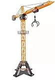 Dickie Toys - Mega Crane (120 cm) – Gru extra grande per bambini da 3 a 5 anni, con telecomando, verricello, braccio di presa, girevole a 350°, gru telecomandata