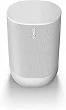 Sonos Move lo Smart Speaker da Outdoor, Alimentato a Batteria per l'Ascolto della Musica Dentro e Fuori Casa, Amazon Alexa e Google Assistant Integrati, Bianco