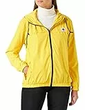 Aottori Giacca Impermeabile Donna con Cappuccio e Zip Antipioggia Giacche a Vento Leggera Cappotto Antivento Casual Giacche Sportiva Softshell per Attività All'aperto Corsa Giallo M