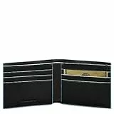 Piquadro Blue Square Portamonete con 6 Alloggiamenti per Carte di Credito, 11 cm, 0.41 litri, Nero