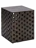 Amazon Aware, Sgabello e supporto per piante per esterni in legno riciclato, a scacchi, Marrone Cacao, 38 x 38 x 48 cm