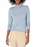 Amazon Essentials Maglione A Collo Alto E Maniche Lunghe Leggero con vestibilità Classica (Taglie Forti Disponibili) Donna, Blu Indaco Puntinato, S