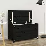 TECHPO Set di mobili in legno di pino massiccio, 80 x 41 x 77 cm, colore: nero